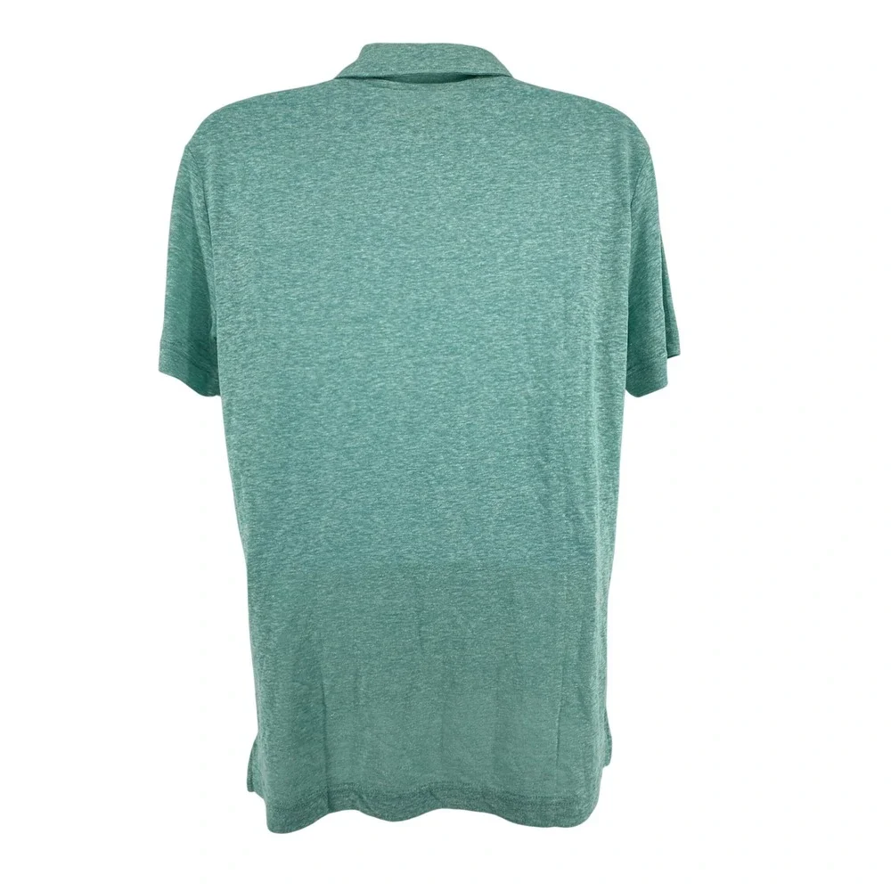 Banana Republic Polo Shirt Linen Blend Coastal NWT Mens Size M Green Heathered